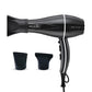 Ikonic Pro 2100+ Hair Dryer 2000W, Black, 3 heat and 2 speed settings, Cool Shot, Low Noise Function Interchangeable Nozzles, Professional Styling, For Women and Men, All Hair Type