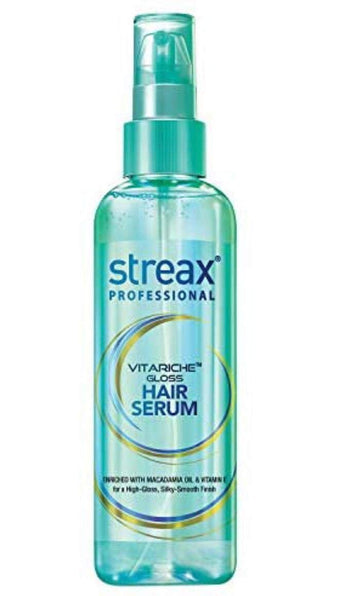 Streax Pro Hair Serum Vita Gloss With Macademia Oil & Vitamin E, Helps In Everyday Styling, Adds Shine To Hair Gorgeous & Shiny Hair, 100 Ml