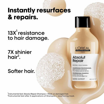 L'Oreal Professionnel Absolut Repair Shampoo For Dry & Damaged Hair With Wheat Protein